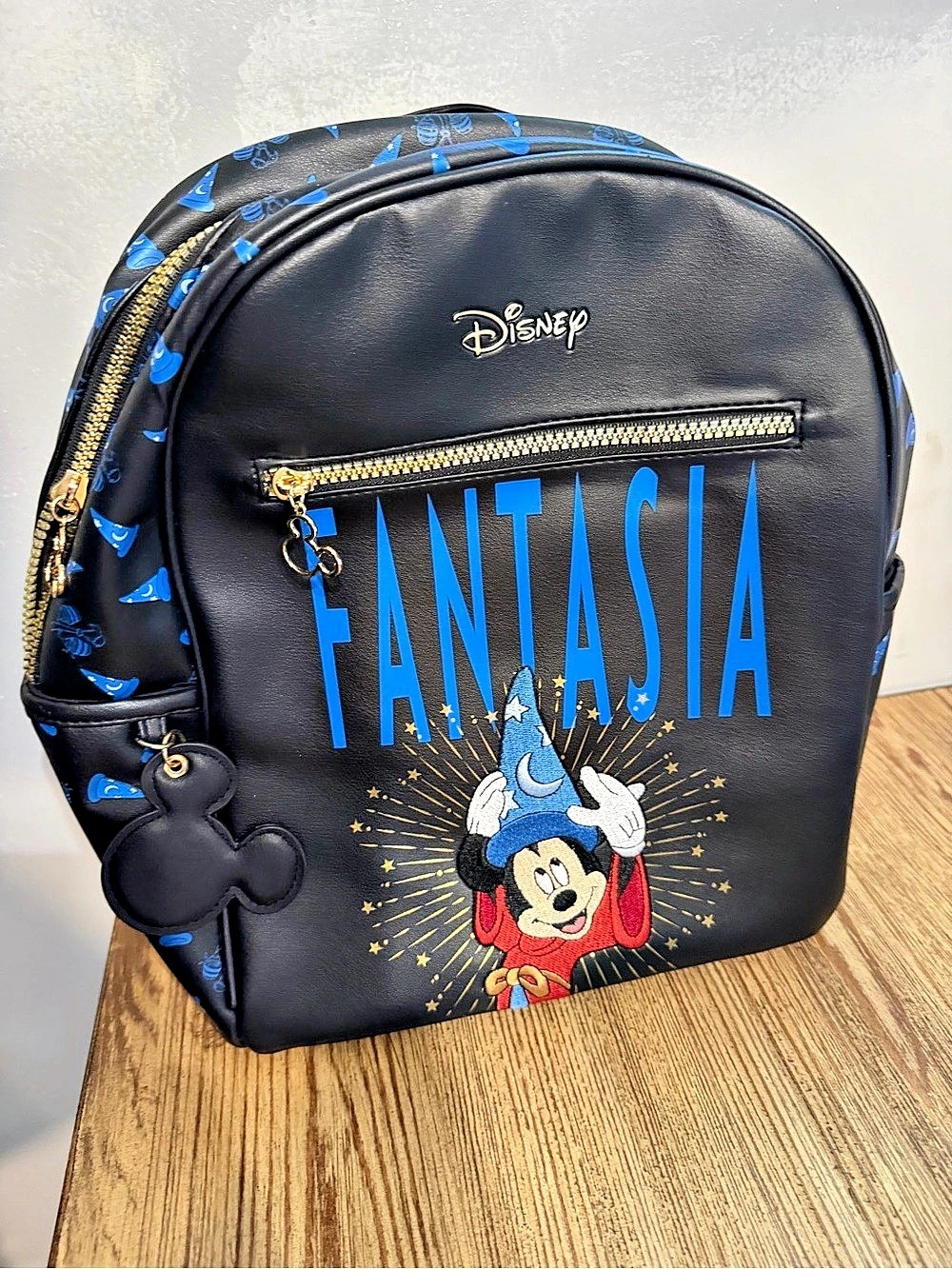 Disney Fantasia Mickey Mouse Backpack Black Blue NWT